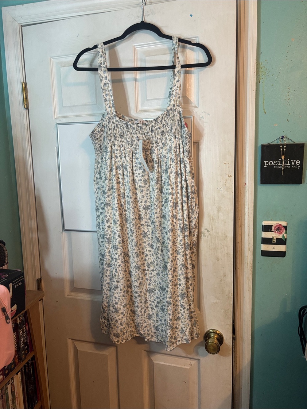 Gilli Blue Floral Smocked Sundress Size 2X